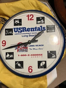 12 INCH WALL CLOCK US RENTALS LONG BEACH OFFICE CLOCK - Picture 1 of 7