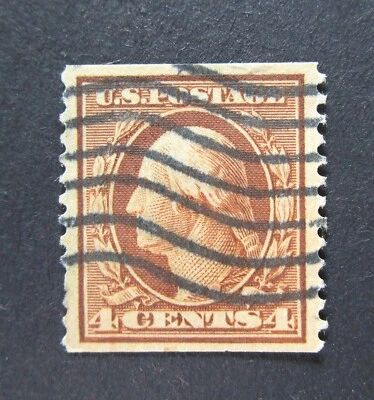 US Scott #354 4-cent Washington 1909 Coil stamp Used - Image 1 of 2