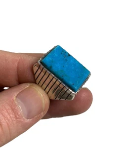 Men's Mens Statement Ring 10.25 10 1/4 Sterling Silver Turquoise Navajo T Jack - Picture 1 of 23
