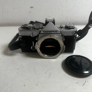 Vintage Olympus OM-1 Black Silver Portable 35MM Classic Compact SLR Film Camera - Picture 1 of 21