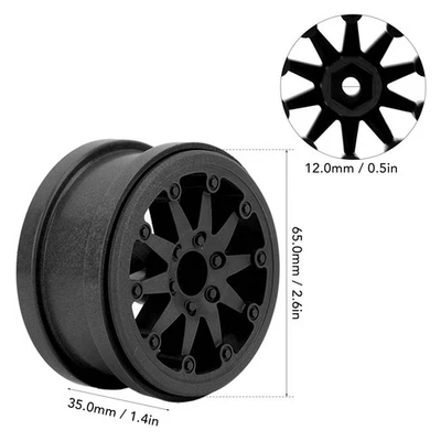 4Set 2.2 Inch Wheel Rim Nylon RC Car Wheel Rim Für Axial SCX10 Wraith RR10 1/10 - Bild 1 von 4