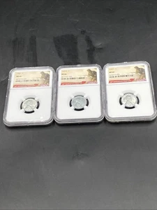 1943 P D S **Juego de 3 monedas de centavos Lincoln con cabeza de trigo de acero** lote de centavos graduado como nuevo 66 - Imagen 1 de 7