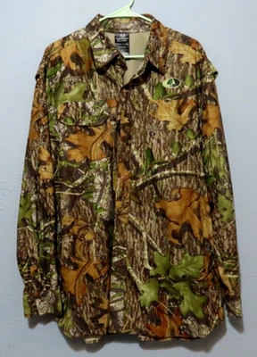 Mossy Oak Obsession Hombre XL (46-48) Camuflaje Abotonado Manga Larga Ventilado Caza Foto 1 de 4