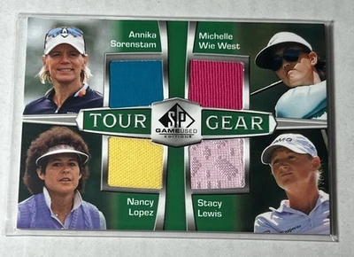 2024 UD Game Used Golf SP Authentic Lewis Wie Lopez Sorenstam Quad Patch HOF - Image 1 of 4