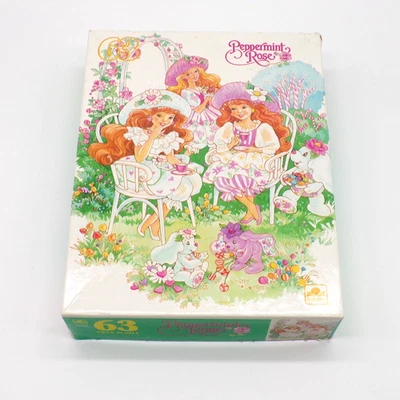 VTG 1992 Peppermint Rose Puzzle 63 pc Golden Tea Party Scene USA 90s Girl Toy - Image 1 of 4