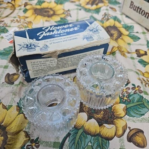Vintage Gadjo Flower Fashioner Candle Holder No. 650 Original Box Set of 2 USA - Bild 1 von 2