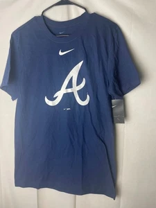 Nike Atlanta Braves Baseball Men's A Logo T Shirt Navy Blue Size Small NWT - Bild 1 von 5