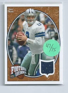 Tony Romo 2008 Upper Deck Football Heroes Juego Usado Jersey Tarjeta #90 47/75 - Imagen 1 de 1