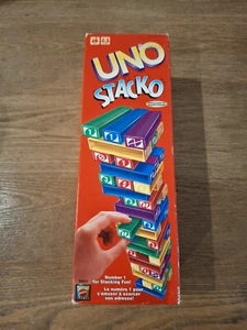 Uno Stacko Block Tower Family Game Complete - 2002 Mattel - EUC - Fast Shipping - Picture 1 of 4