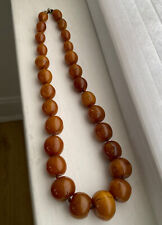 VINTAGE Amber Baltic? Bakelite Butterscotch Bead Necklace Hand Knotted 