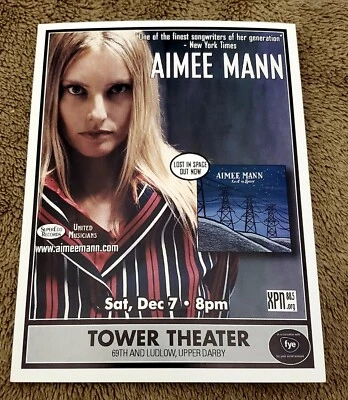 Aimee Mann Lost In Space Promo Tower Theater PA 5 1/2 x 4 1/4" Concert Card — 第 1/2 张图片