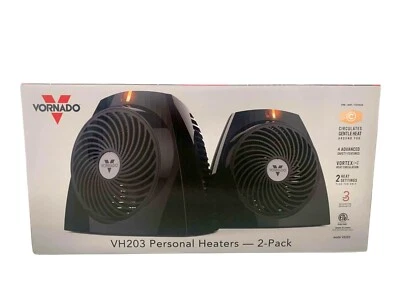 Vornado Calentador Personal Paquete de 2 VH203 2 Ajustes de Calor Seguridad Apagado Vortex Foto 1 de 4