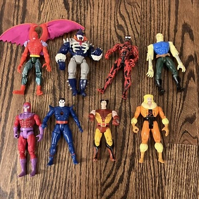 Lote De Colección De 8 Figuras De Acción Marvel ToyBiz X-Men Años 90 Ghost Rider, Wolverine... Foto 1 de 4