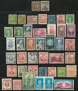 Philippines: Small lot of 40 diff. stamps, diff. times some val. defect. PH03/ - Picture 1 of 2