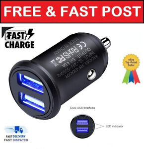 Fast Car Charger USB Cigarette Lighter Socket Dual Adapter For iPhone Samsung