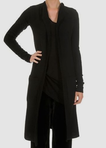Maglione Maglione Cardigan Rick Owens da donna nero cashmere $1960 taglia S