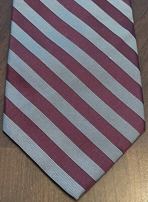 Apt. 9 100% Burgundy Gray Silk Men’s Neck Tie Made In China - Image 1 of 4