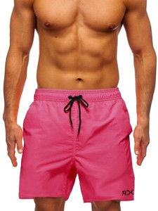 Traje de baño bermuda estampado floral azul y rosa para hombre