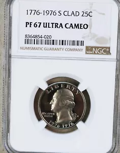 1976 S Proof Washington quarter graded by NGC PF 67 ULTRA CAMEO - Picture 1 of 2