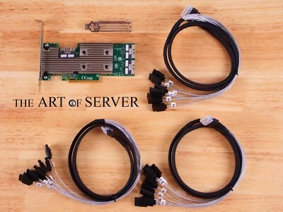 Broadcom LSI 9306-24i 12Gbps SAS-3 HBA P16 IT mode Cable Combo SFF-8654 8i SATA - Image 1 of 4