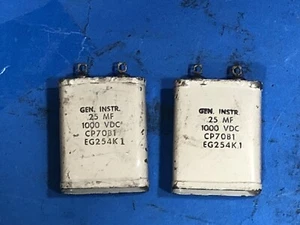 2 vintage GENERAL INSTRUMENT .25 1000V PIO Capacitors Navy Fairchild Amplifiers - Picture 1 of 5