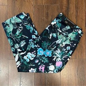 NEW Banana Republic Avery Blue/Pink Floral Straight Leg pant SZ 10P - Picture 1 of 6