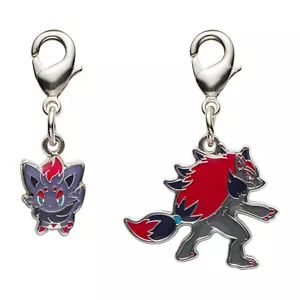 Pokemon Center National Zukan Metal Charm 570 571 Zorua Zoroark Unova - Picture 1 of 1