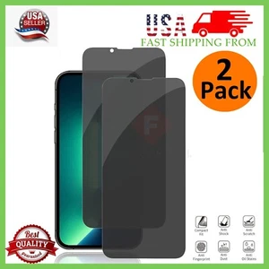 2x iPhone 16 15 Pro Max 14 13 12 11 Plus Privacy Tempered Glass Screen Protector - Picture 1 of 12