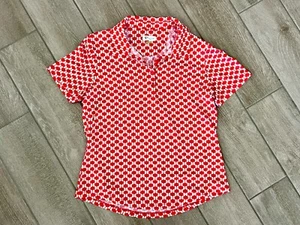 Greg Norman PlayDry Damen Golf oder Tennis Shirt rot mit weißen Blumen, Gr. M - Bild 1 von 10