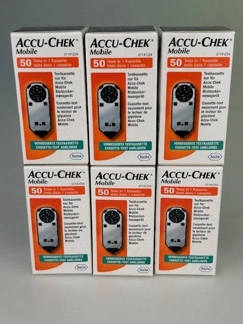 ACCU-CHEK Accu Chek Mobile | 300 Stk (6 x 50 Stk) | PZN 07698771 | Verfall: 31.01.2027