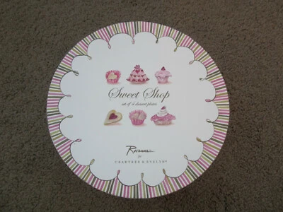 ROSANNA para CRABTREE & EVELYN Juego de 4 Platos de Postre Sweet Shop en Caja Foto 1 de 4