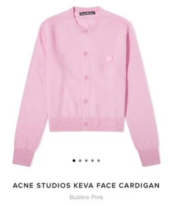 ACNE STUDIOS KEVA FACE CARDIGAN- bubble pink- xs - Picture 1 of 5