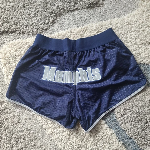 NUYU Ladies Memphis Tigers Mesh Running Shorts Size Large Navy Blue Cover