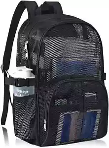 Heavy Duty Mesh Backpack for School 22L Black Mesh School Bag with Laptop Com - Picture 1 of 5