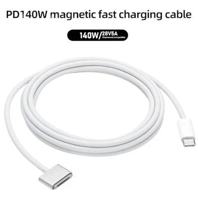 USB Type C to Magnetic Magsafe 3 Cable 140W Charger White 2M For MacBook Pro Air - Image 1 of 4