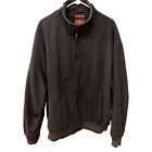 Nordstrom men's wool zip up coat Vintage 90s bomber style jacket charcoal black