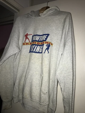 Vtg 90s Showtime Championship Boxing Hoodie Heather Gray Sweatshirt Gym Xl USA Cover