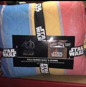 Star Wars 40th Anniversary Logo Full Queen Size Comforter W/ Pillow Case Quilt - Picture 1 of 2
