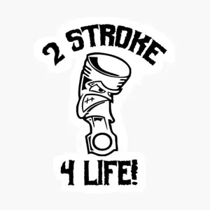 2 Stroke 4 Life Dirt Bike Riding MX SX 5" Tall Funny Decal Sticker Black - Foto 1 di 1