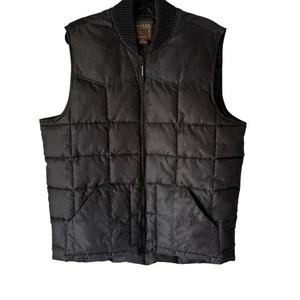 Roper Vest Mens Large Quilted Western Puffer Sleeveless Zip Outdoor Jacket - Picture 1 of 6