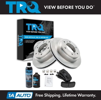 TRQ Rear Brake Pad & Rotor Kit Fits 2001-2006 Mitsubishi Montero - Image 1 of 4