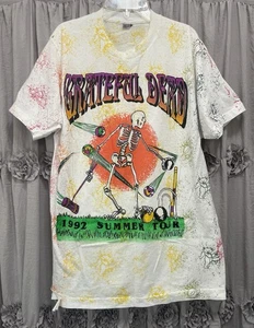 VTG Grateful Dead Steve Miller Band 1992 Summer Tour T Shirt Sz XL Blk Lite Glow - Picture 1 of 13