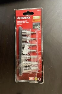 NEW Husky 7-Piece Hex Bit Socket Set 3/8 in. Drive SAE w/Storage Rail 636791 - Picture 1 of 2