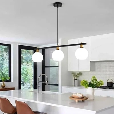 Black and Gold Chandeliers for Dining Room Chandelier Over Table 3 Black & Gold - Image 1 of 4