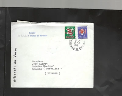 MONACO-1956-COVER-INVITATION INSIDE-THE SET-CANCELS--F-VF-#3 - Image 1 of 3