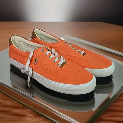 Zapatos informales Polo Ralph Lauren Thornton, lona naranja para hombre, talla 11,5 D Foto 1 de 3