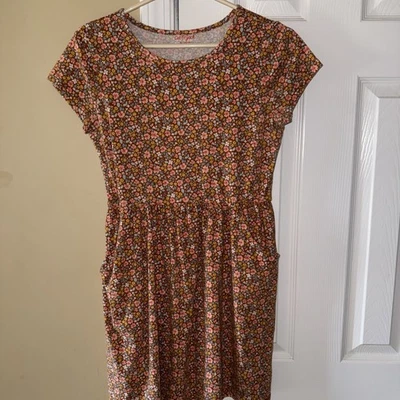 Vestido Floral Marrón Cat & Jack Para Otoño Talla xL 14/16 Lindo Con Botas Foto 1 de 4