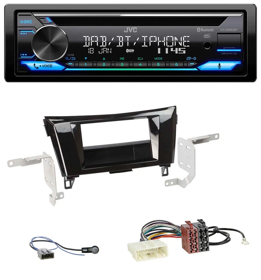 JVC Bluetooth MP3 USB DAB CD Autoradio für Nissan X-Trail 2014-2022 Klavierlack - Bild 1 von 4