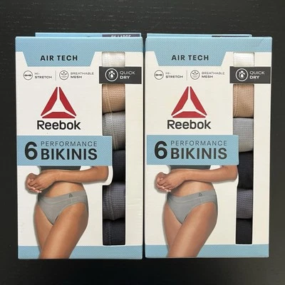 REEBOK Womens Air Tech Performance Bikini Underwear Panties 12 Pack 2XL - Image 1 of 4