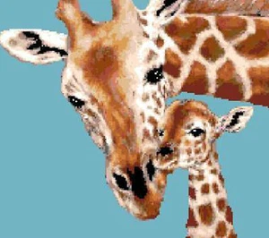 SCHEMA SCHEMI PUNTO CROCE RICAMO QUADRO GIRAFFA GIRAFFE - Foto 1 di 1